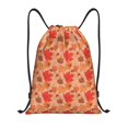 thumbnail image 1 of Kdxio Yellow And Red Maple Leaves Print Drawstring Backpack Bag,Waterproof Draw String Back Sack, Gym Drawstring Bags Swim Bag For Unisex, 1 of 5