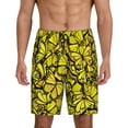 thumbnail image 1 of Kdxio Yellow Butterflies Print Mens Sleep Shorts Bottoms Soft Comfy Pajama Wear Pants with Drawstring Pockets, 1 of 7