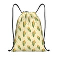 thumbnail image 1 of Kdxio Yellow Corn Print Drawstring Backpack Bag,Waterproof Draw String Back Sack, Gym Drawstring Bags Swim Bag For Unisex, 1 of 9
