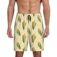 thumbnail image 1 of Kdxio Yellow Corn Print Mens Sleep Shorts Bottoms Soft Comfy Pajama Wear Pants with Drawstring Pockets, 1 of 7