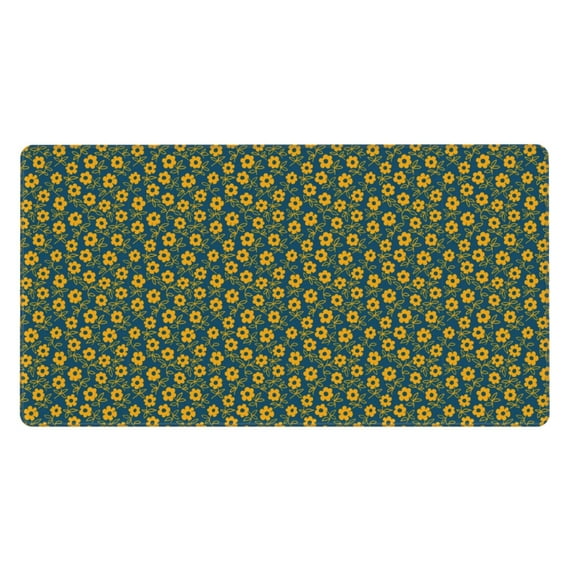 Kdxio Yellow Floral Print Large Gaming Mouse Pad,Non-Slip Base,Water Resist Keyboard Pad for Gamer,Office & Home,29.5 x 15.8 in