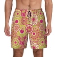 thumbnail image 1 of Kdxio Yellow Flowers Print Men's Swim Trunks with Compression Liner 7 Inch Inseam Quick Dry Swim Shorts, 1 of 7