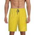 thumbnail image 1 of Kdxio Yellow Glitter Print Mens Sleep Shorts Bottoms Soft Comfy Pajama Wear Pants with Drawstring Pockets, 1 of 7