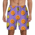 thumbnail image 1 of Kdxio Yellow Lemon And Orange Print Men's Swim Trunks with Compression Liner 7 Inch Inseam Quick Dry Swim Shorts, 1 of 7