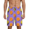 thumbnail image 1 of Kdxio Yellow Lemon And Orange Print Mens Sleep Shorts Bottoms Soft Comfy Pajama Wear Pants with Drawstring Pockets, 1 of 7