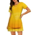 thumbnail image 1 of Kdxio Yellow Lemon Pattern Womens Short Sleeve Sleepshirt Scoopneck Cute Nightdress Ruffle Comfy Nightgown, 1 of 6