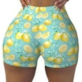 thumbnail image 1 of Kdxio Yellow Lemon Print Workout Shorts for Women Seamless Soft Smooth Gym Yoga Scrunch Active Shorts, 1 of 9