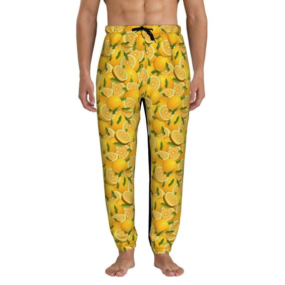 Kdxio Yellow Limes Pattern Joggers,Sweatpants for Men with Pockets-XX-Large