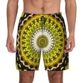 thumbnail image 1 of Kdxio Yellow Mandala Print Men'S Swim Trunks With Compression Liner 7 Inch Inseam Quick Dry Swim Shorts, 1 of 7