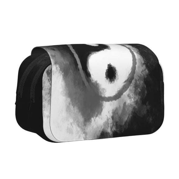 Kdxio Yin And Yang for Double Compartment Pen Case Oxford Organizer with Zipper Pockets for Students Artists