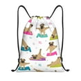 thumbnail image 1 of Kdxio Yoga Dogs Poses Print Drawstring Backpack Bag,Waterproof Draw String Back Sack, Gym Drawstring Bags Swim Bag For Unisex, 1 of 9