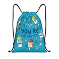 thumbnail image 1 of Kdxio You are so Sweet Print Drawstring Backpack Bag,Waterproof Draw String Back Sack, Gym Drawstring Bags Swim Bag For Unisex, 1 of 9