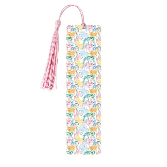 Kdxio Zebra Colourful Print Metal Tassel Bookmarks,Perfect Gift for Art Lovers and Bookworms Metal Bookmarks for Women