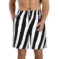 thumbnail image 1 of Kdxio Zebra Pattern Mens Casual Shorts - Drawstring Summer Beach Sports Shorts for Men, 1 of 9