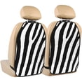 thumbnail image 1 of Kdxio Zebra Print 2 Pack Car Kick Mat Seat Cover Back Protector Mat with Pockets for Organizer Backseat Protector and Storage Anti Kick Pad for Vehicles, 1 of 1