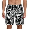 thumbnail image 1 of Kdxio Zebra Print Men's Swim Trunks with Compression Liner 7 Inch Inseam Quick Dry Swim Shorts, 1 of 7