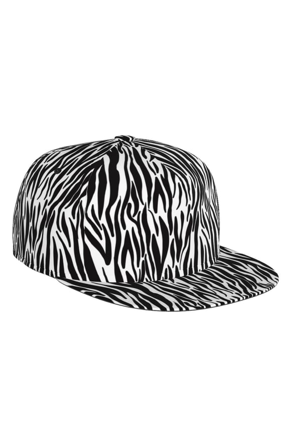 Zebra Print Snapback Hat for Men Women,Adjustable Baseball Cap