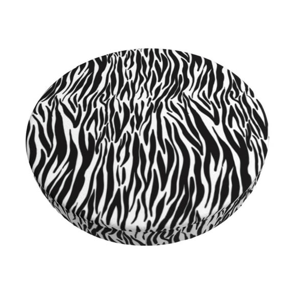 Kdxio Zebra Print Stool Covers Round,Stretch Round Bar Stool Covers Washable Bar Stool Cushion Slipcover for 12-15 Inch Chair