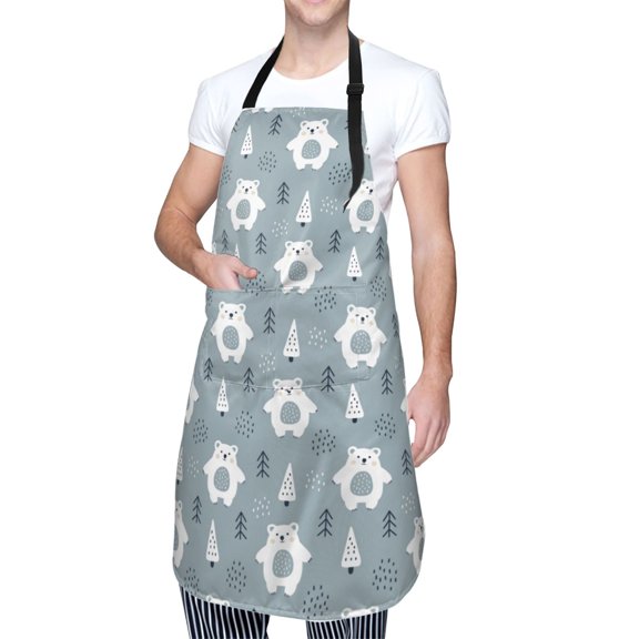 Kdxio bead tree winter Apron with Pockets Adjustable Kitchen Aprons for Men Women Waterproof Aprons for Cooking,Drawing,Crafting, Baking Household Cleaning