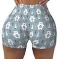 thumbnail image 1 of Kdxio bead tree winter Print Workout Shorts for Women Seamless Soft Smooth Gym Yoga Scrunch Active Shorts, 1 of 5