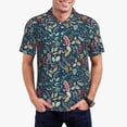 thumbnail image 1 of Kdxio berry Nuts Leaf Print Men's Short Sleeve Polo Shirt,Midweight Men's Shirt-Medium, 1 of 5
