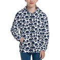 thumbnail image 1 of Kdxio black Skull white Pattern Kids Boys Girls Zip Up Hoodie 3D Printed Hooded Sweatshirt Hoody Coat with Pocket 7-12 Y-Small, 1 of 6