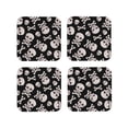 thumbnail image 1 of Kdxio black white Skull bone Funny Coasters,4 Pcs Leather Coasters,Housewarming Gifts,Protect Furniture from Water Marks Scratch and Damage, 1 of 6