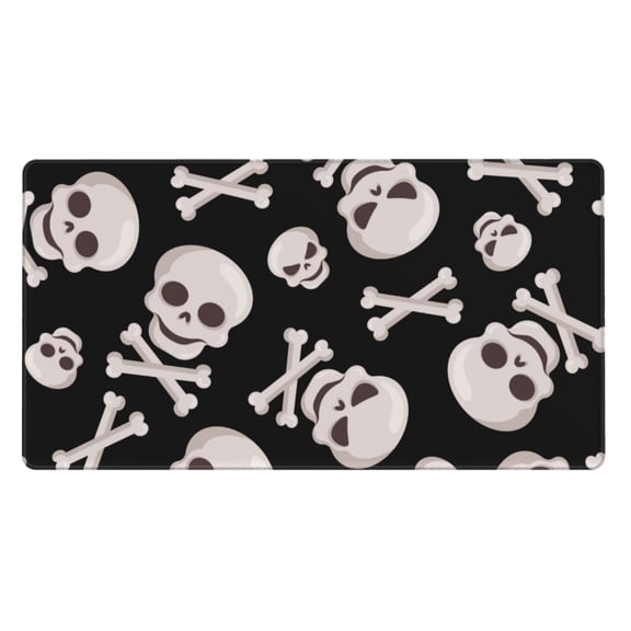 Kdxio black white Skull bone Print Large Gaming Mouse Pad,Non-Slip Base,Water Resist Keyboard Pad for Gamer,Office & Home,29.5 x 15.8 in