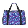 thumbnail image 1 of Kdxio blue Skull purple flower Travel Duffel Bag Gym Bag Weekender Travel Bag Gym Bag for Women &Men Airplane Travel Essentials for Flying, 1 of 7