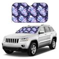 thumbnail image 1 of Kdxio blue starry sky Skull flower Print Windshield Sun Shade, Foldable Sun Blocker for Car,Truck,SUV Automotive Interior Sun Protection,Reflective Shade for Front Windshield(Small), 1 of 6