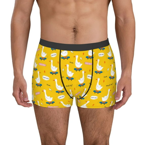 Kdxio cartoon goose Men's Boxer Briefs,Soft and Breathable Cotton Underwear with ComfortFlex Waistband-X-Large