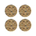 thumbnail image 1 of Kdxio coffee Stamps Funny Coasters,4 Pcs Leather Coasters,Housewarming Gifts,Protect Furniture from Water Marks Scratch and Damage, 1 of 1