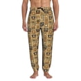 thumbnail image 1 of Kdxio coffee Stamps Pattern Joggers,Sweatpants for Men with Pockets-Small, 1 of 5