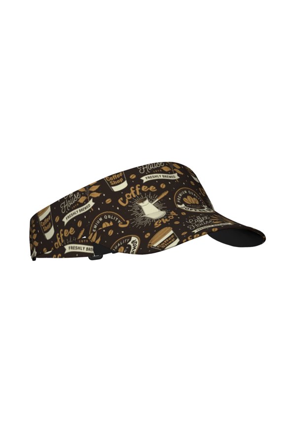coffee shop house Print Sun Visor Hat Golf Visor Adjustable Velcro Outdoor Sports Cap for Men Women