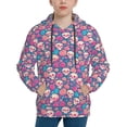 thumbnail image 1 of Kdxio colorful Skull flower Pattern Boys Athletic Unisex Boys Girls Hoodie with Pocket Sweatshirts-Large, 1 of 6