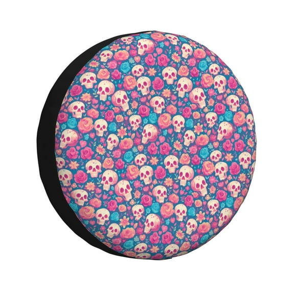 Kdxio colorful Skull flower for Tire Cover Wheel Protectors Tyre Covers Weatherproof Wheel Covers Universal Fit for Trailer Rv SUV Truck Camper Travel Trailers 17 inch