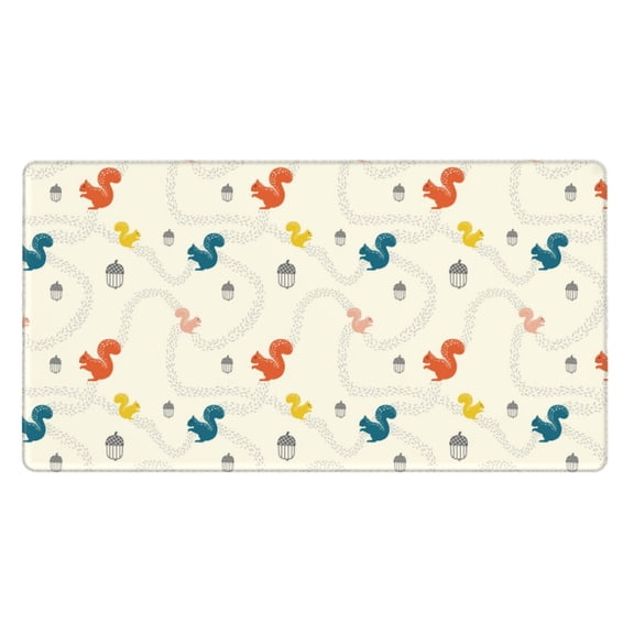 Kdxio colorful Squirrel Nuts Print Large Gaming Mouse Pad,Non-Slip Base,Water Resist Keyboard Pad for Gamer,Office & Home,29.5 x 15.8 in