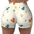 thumbnail image 1 of Kdxio colorful Squirrel Nuts Print Workout Shorts for Women Seamless Soft Smooth Gym Yoga Scrunch Active Shorts, 1 of 5