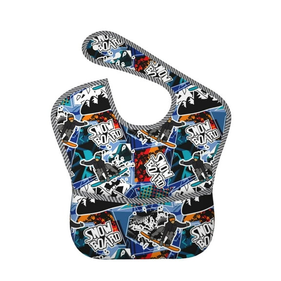 Kdxio colorful snow board Bibs For Babies, Baby Bibs for Eating, Toddler Bibs, Waterproof Bibs, Feeding Bibs, for Toddlers, Boys, Girls