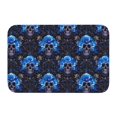 thumbnail image 1 of Kdxio cool blue flower Skull,16" x 24", Non-Slip Front Door Mats,Outdoor Welcome Mat Washable, 1 of 9