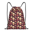 thumbnail image 1 of Kdxio cool rock Skull record Print Drawstring Backpack Bag,Waterproof Draw String Back Sack, Gym Drawstring Bags Swim Bag For Unisex, 1 of 5