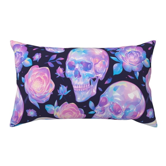 Kdxio crystal Skull flower Pattern Pillowcase with Envelope Closure,20" x 36" Pillow Cases,Gifts for Men or Women-No pillow