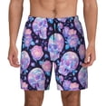 thumbnail image 1 of Kdxio crystal Skull flower Print Men's Swim Trunks with Compression Liner 7 Inch Inseam Quick Dry Swim Shorts, 1 of 5