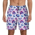 thumbnail image 1 of Kdxio crystal Skull record lips Print Men's Swim Trunks with Compression Liner 7 Inch Inseam Quick Dry Swim Shorts, 1 of 5