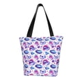 thumbnail image 1 of Kdxio crystal Skull record lips Women Reusable Grocery Bags Foldable Ripstop,Reusable Shopping Bags for Shopping,Gym,Gift, 1 of 5