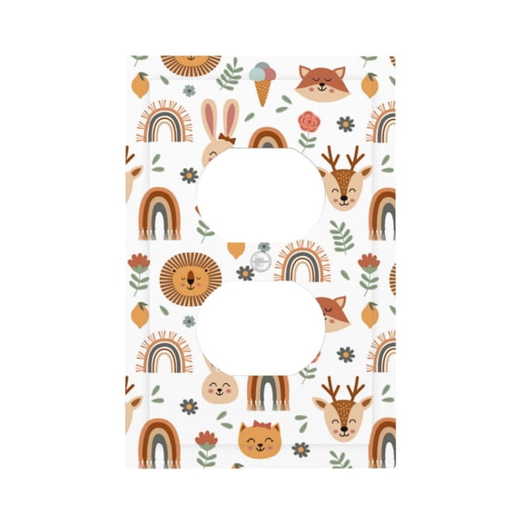 Kdxio cute Rainbow Animal Decorator Light Switch or Receptacle Outlet Wall Plate Decorator Wall Plate Child Safe Outlet Cover-Style S
