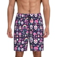 thumbnail image 1 of Kdxio cute Skull rainbow mushroom Print Mens Sleep Shorts Bottoms Soft Comfy Pajama Wear Pants with Drawstring Pockets, 1 of 5