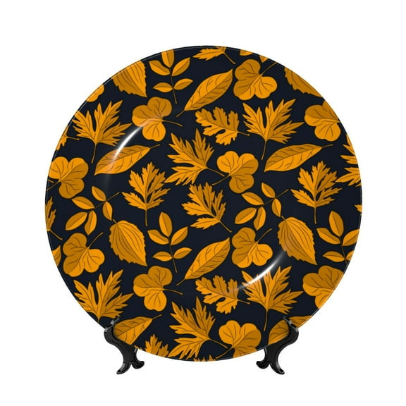 Kdxio fall leaf Bone China Decorative Plate Ceramic Decorative Plate for Home Office Wall Stand Decorative Plates for Home Bedroom-10in