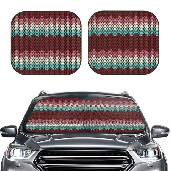 Kdxio fall leaf Element Print 2-Piece Sun Shade Front Windshield - Foldable Car Front Window Sunshades for Most Sedans SUV Truck