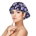 thumbnail image 1 of Kdxio flower Skull rose Pattern Satin Bonnet Silk Bonnet Hair Bonnet for Sleeping Hair Bonnets for Women Curly Natural Hair, 1 of 6